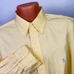 Ralph Lauren Button Down Mens XL Yellow New Classics Long Sleeve Cotton
